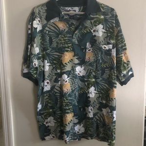 MENS green floral Tommy Bahama polo